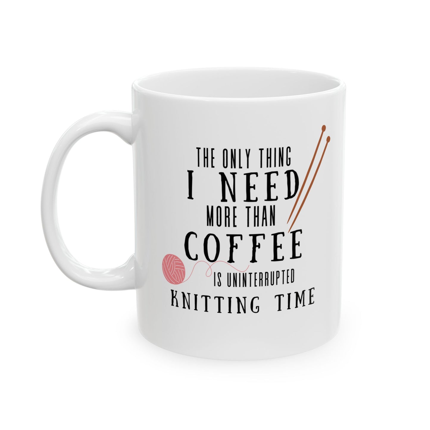 Knitter’s Ceramic Coffee Mug – Unique Yarn Lover Gift, Cozy Knitting Mug for Crafters