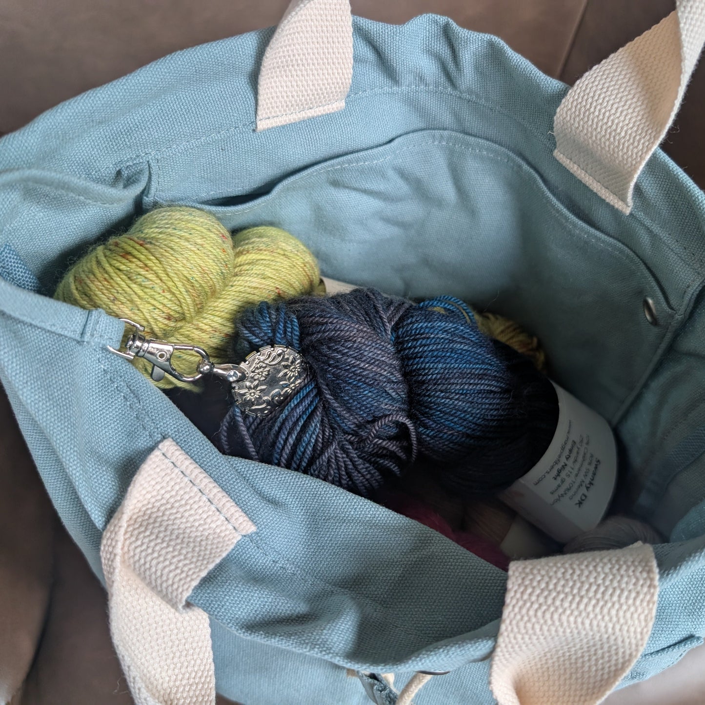 Crossbody Canvas Project Bag for Knitters & Crocheters