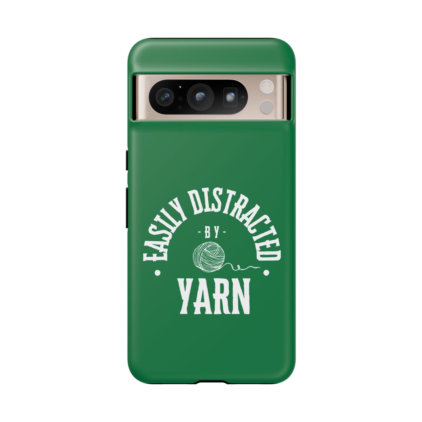 Phone Case, Green Knitting Gift, Tough Case for Crafters, Protective Cover for Knitters, Unique Knit Design Accessories