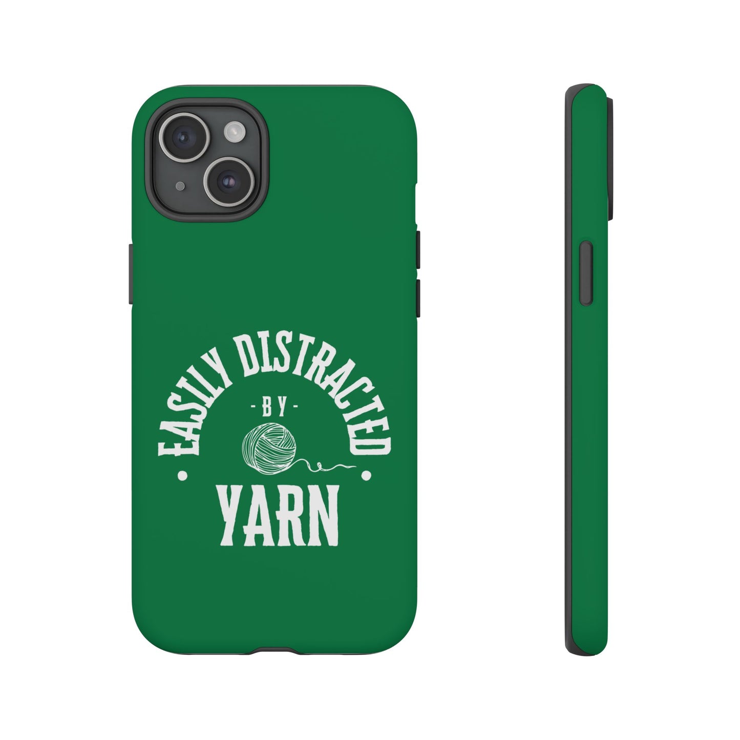 Phone Case, Green Knitting Gift, Tough Case for Crafters, Protective Cover for Knitters, Unique Knit Design Accessories