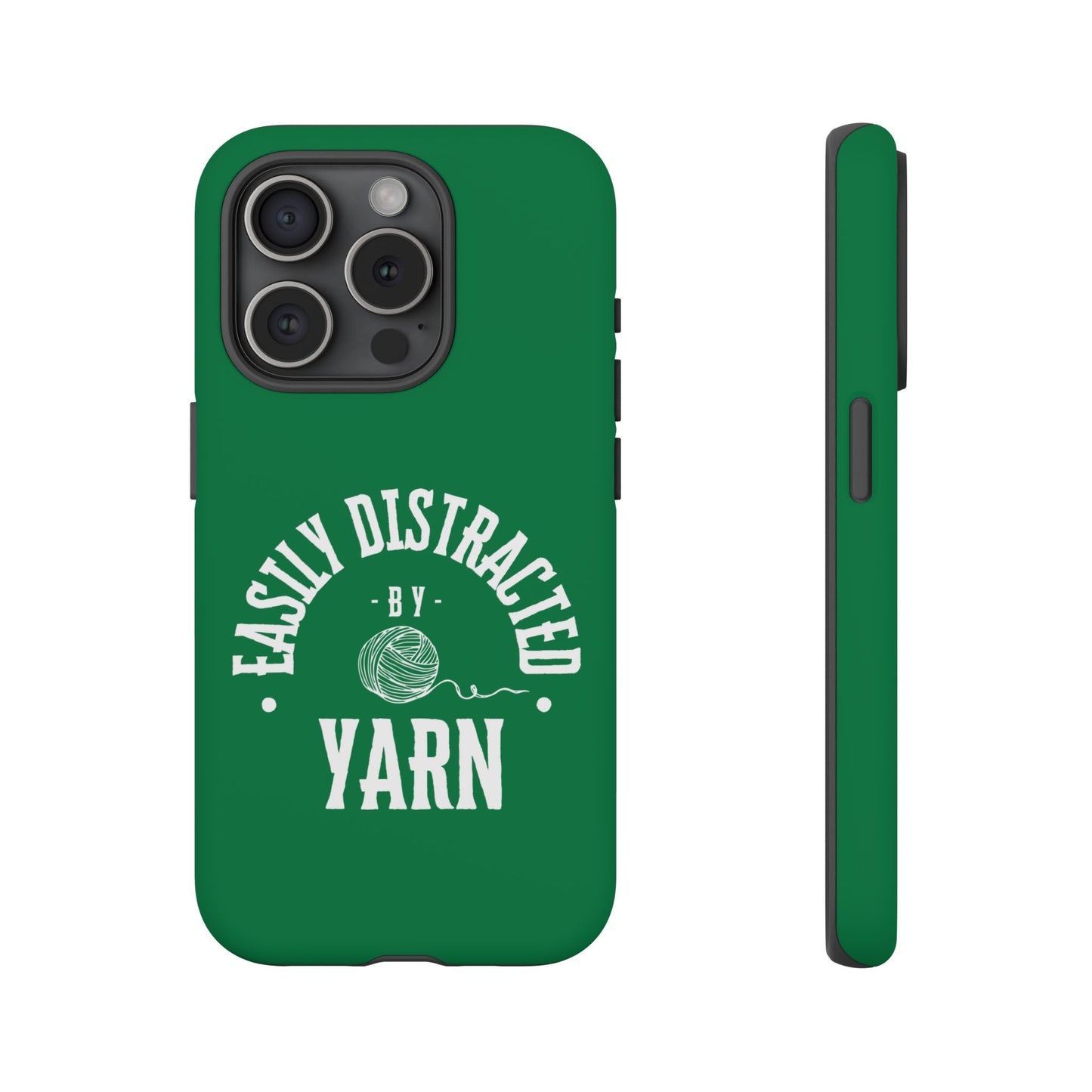 Phone Case, Green Knitting Gift, Tough Case for Crafters, Protective Cover for Knitters, Unique Knit Design Accessories