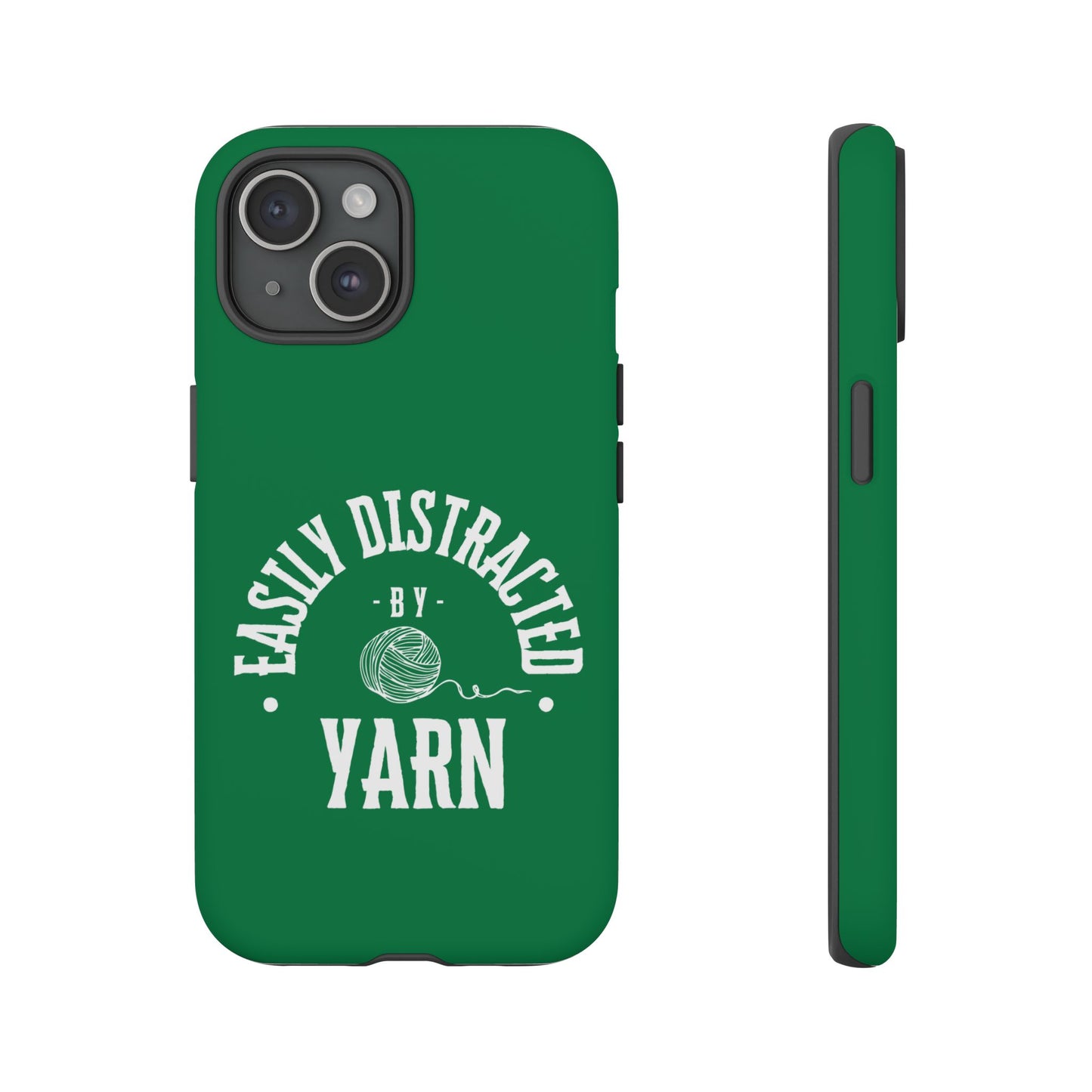 Phone Case, Green Knitting Gift, Tough Case for Crafters, Protective Cover for Knitters, Unique Knit Design Accessories