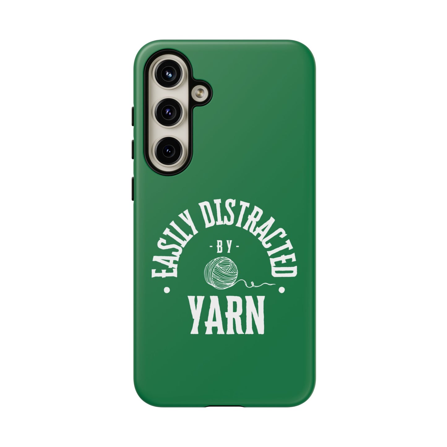 Phone Case, Green Knitting Gift, Tough Case for Crafters, Protective Cover for Knitters, Unique Knit Design Accessories