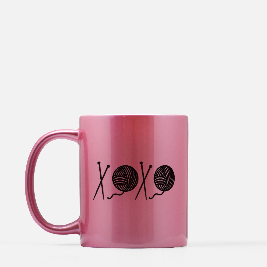 Cozy Ceramic Coffee Mugs for Knitting Enthusiasts XOXO