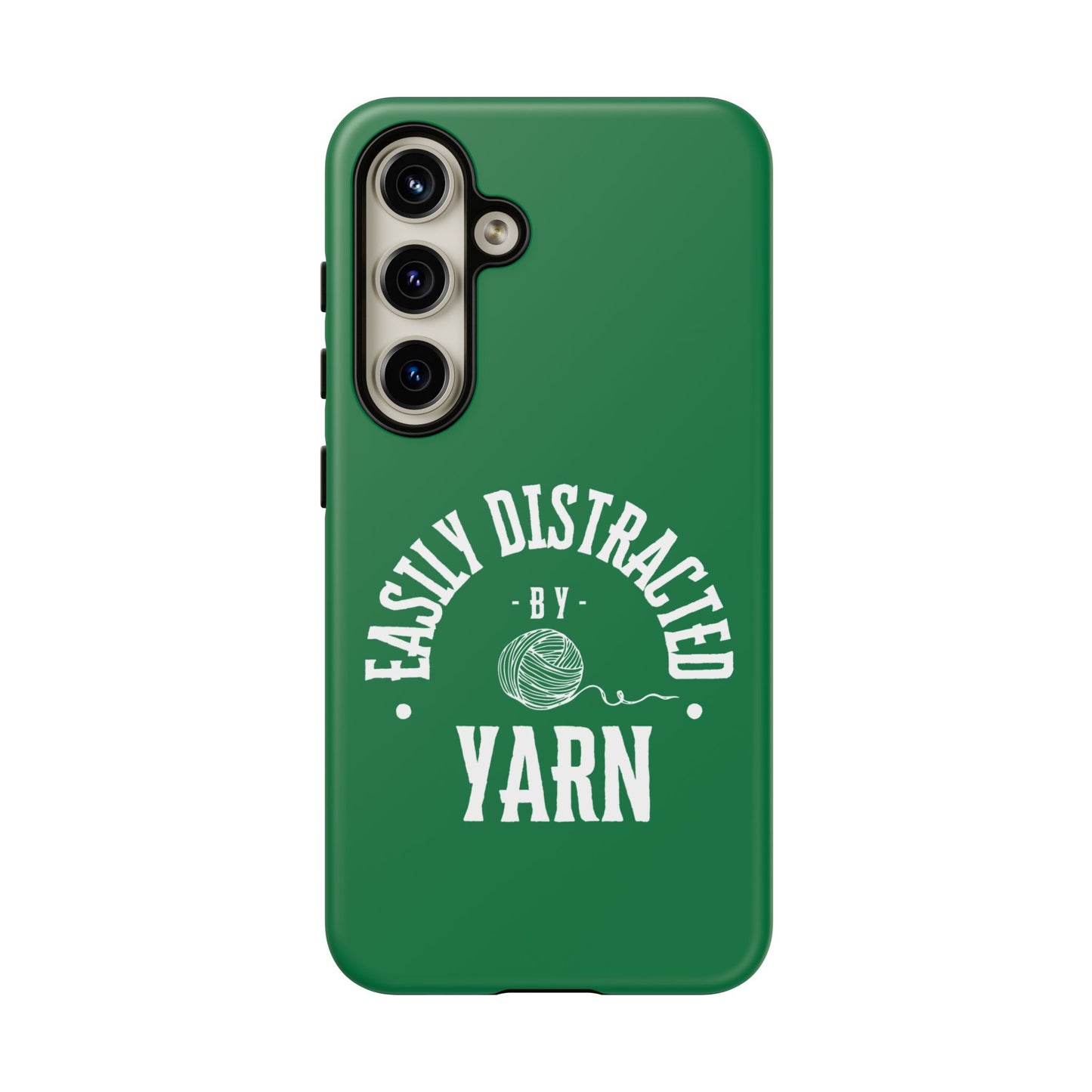 Phone Case, Green Knitting Gift, Tough Case for Crafters, Protective Cover for Knitters, Unique Knit Design Accessories