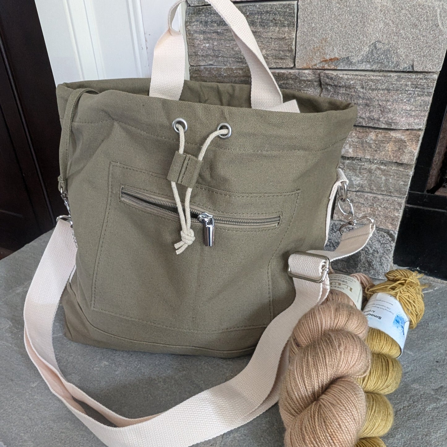 Crossbody Project Bag for Knitters Crocheters