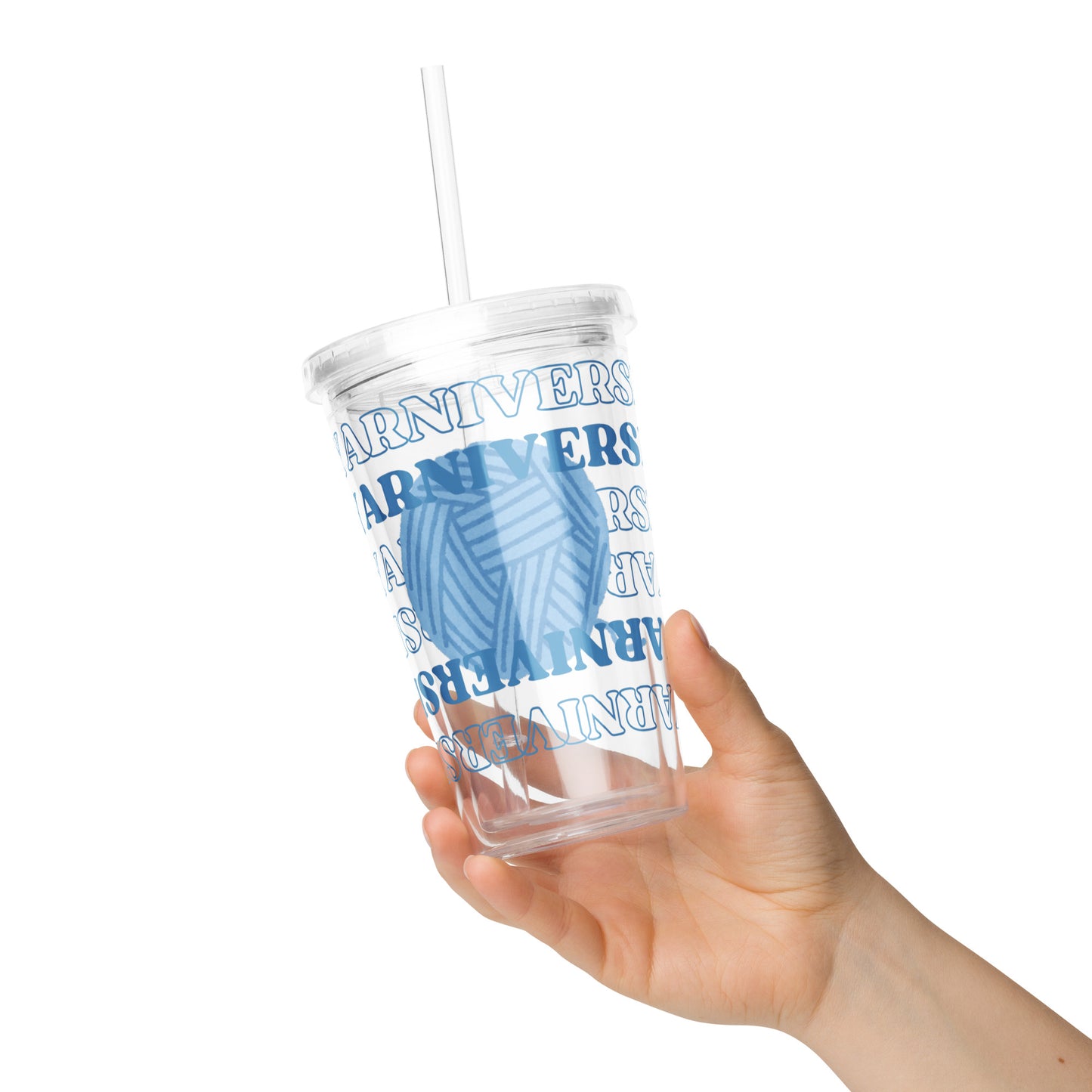 Yarniverse Clear Plastic Vintage Tumbler