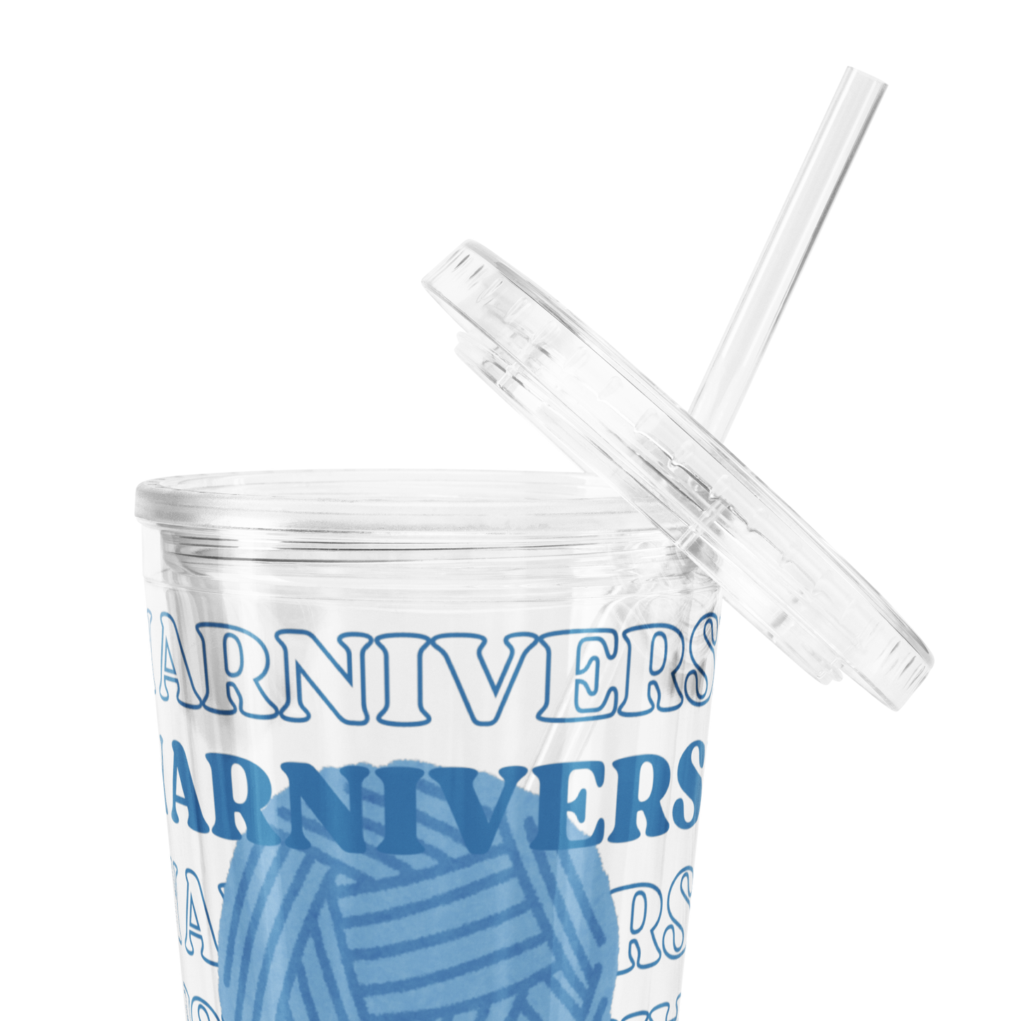 Yarniverse Clear Plastic Vintage Tumbler