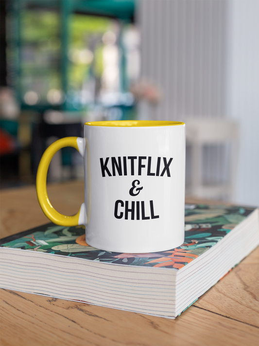 Knitflix and Chill Knitting Coffee Mug