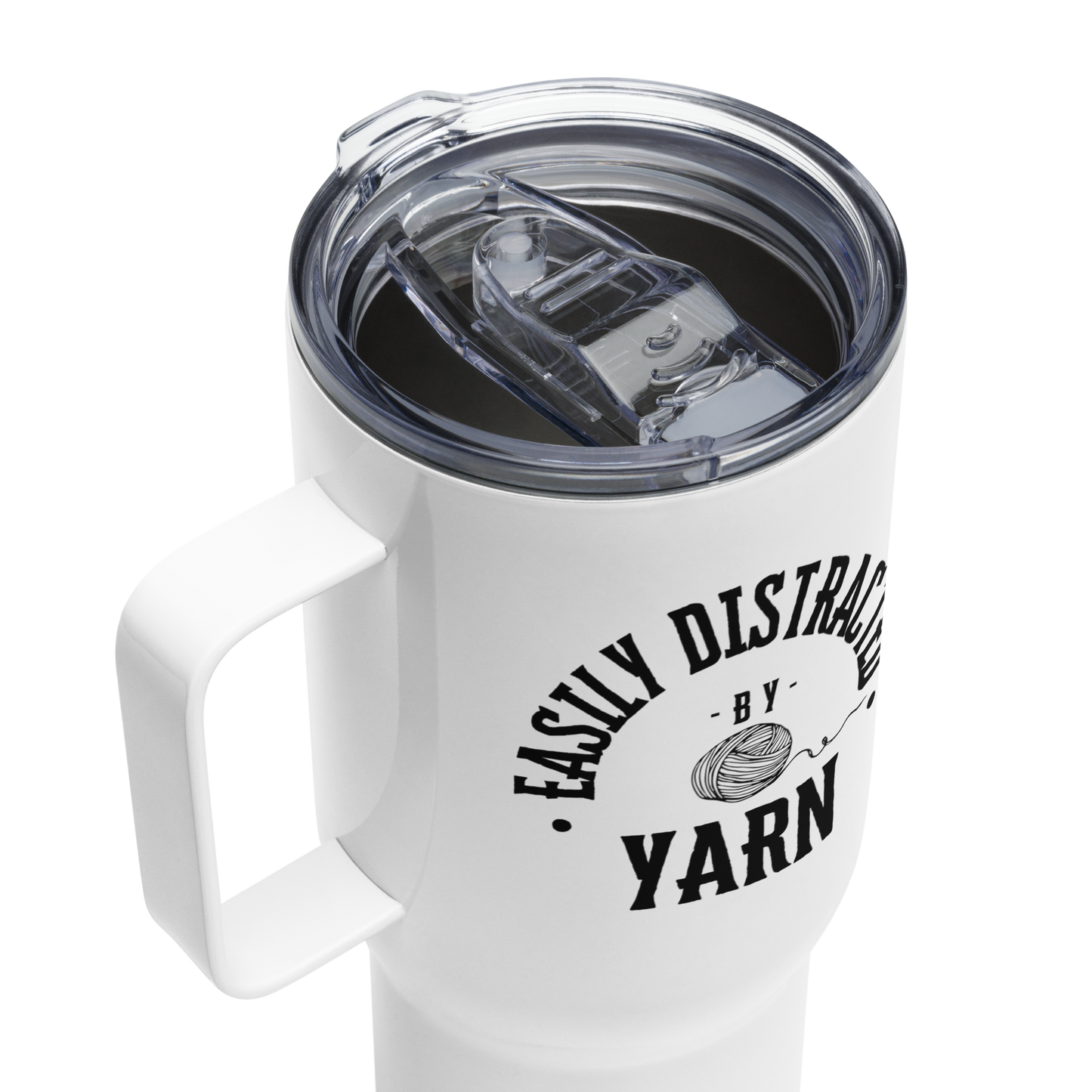 Easily Distracted by Yarn Travel Tumbler with Handle