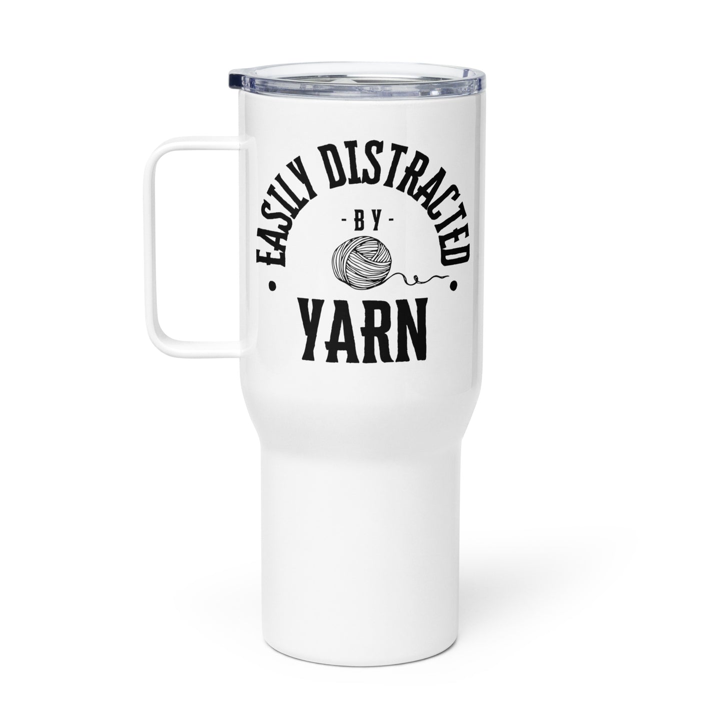 Easily Distracted by Yarn Travel Tumbler with Handle