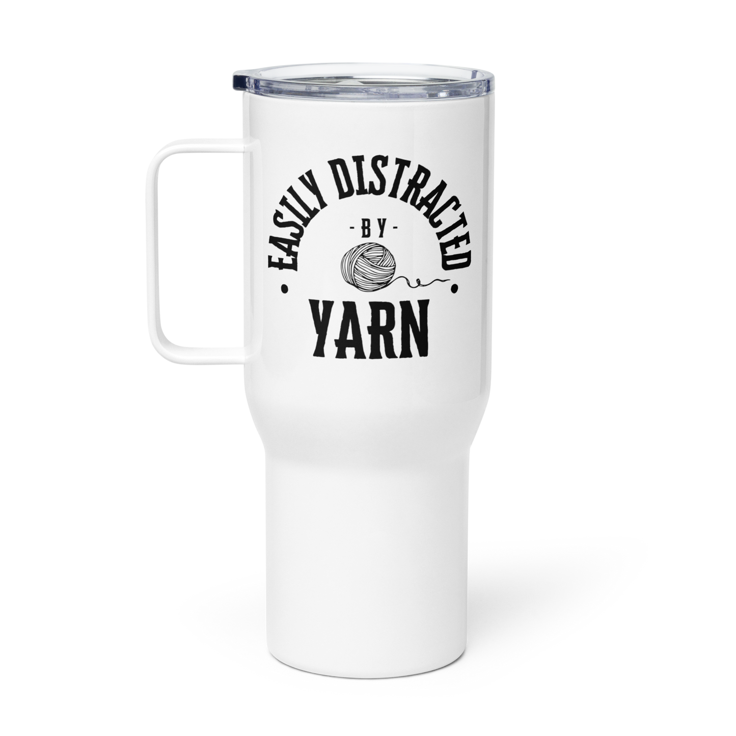 Easily Distracted by Yarn Travel Tumbler with Handle