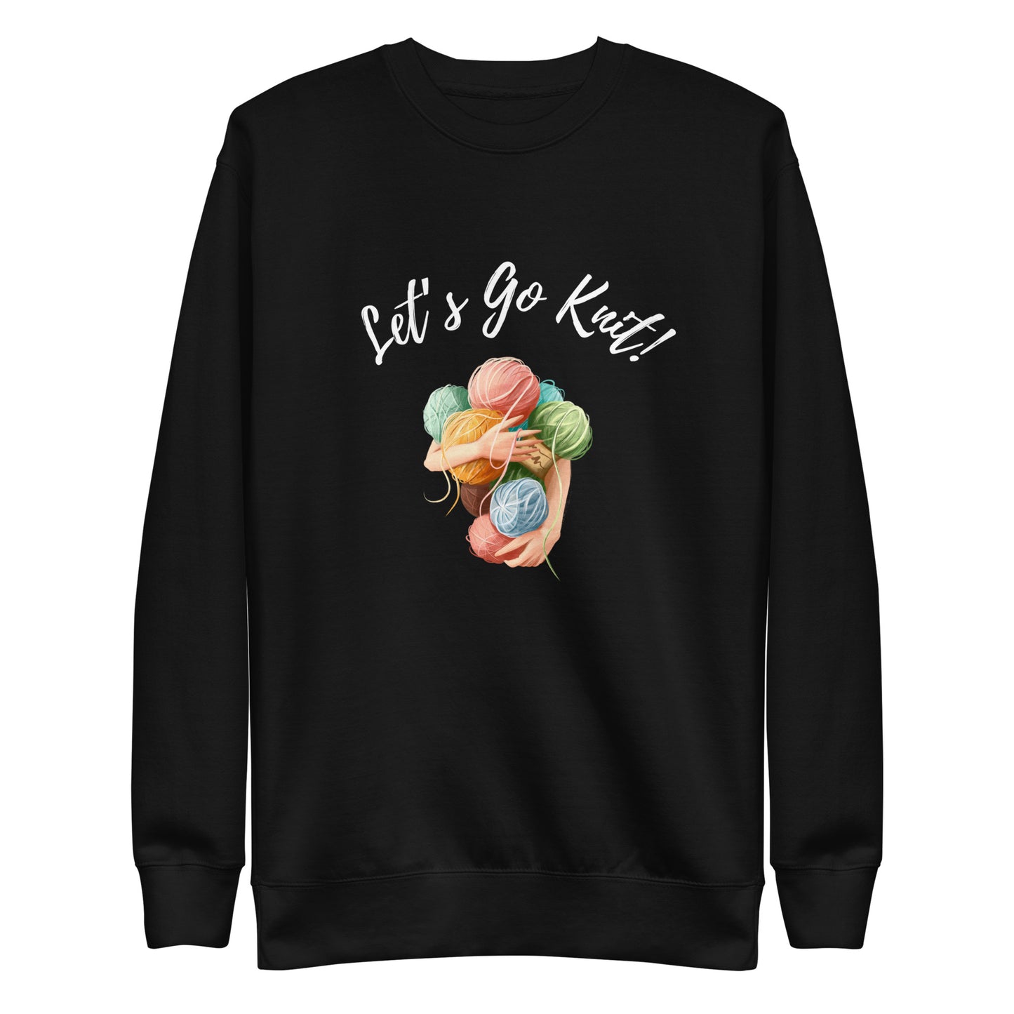 Stylish Classic Sweatshirt - Lets Go Knit -  Ribbed Crew Neck