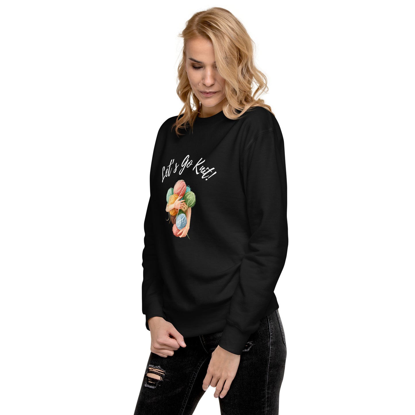 Stylish Classic Sweatshirt - Lets Go Knit -  Ribbed Crew Neck