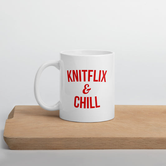 Knitflix and Chill Knitting Coffee Mug