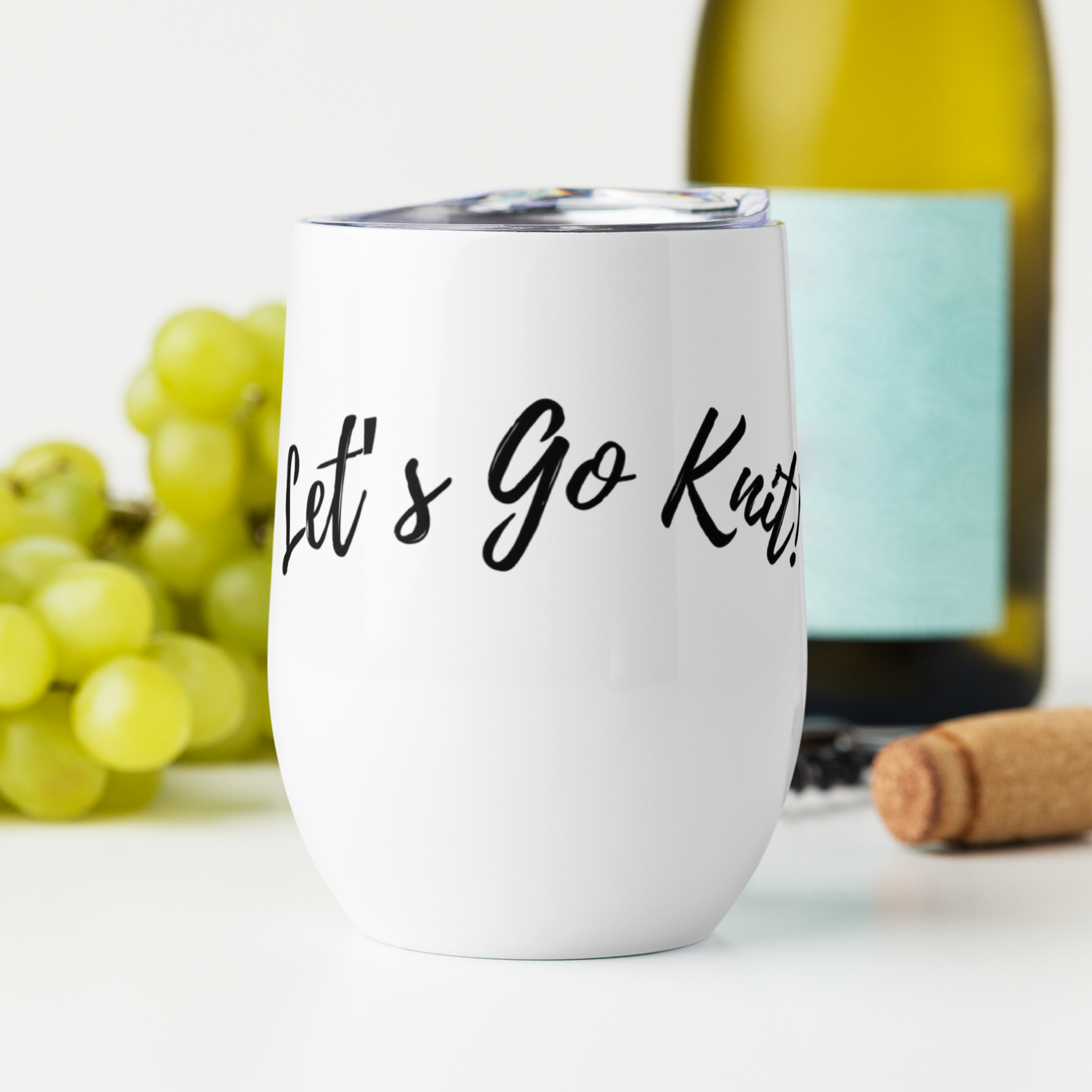 Lets Go Knit Wine Tumbler